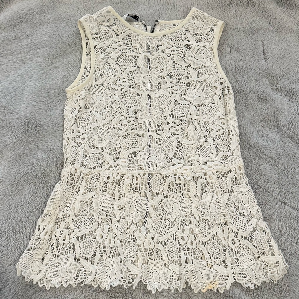 CAbi see-through coverall cute design flowers tight fit waist